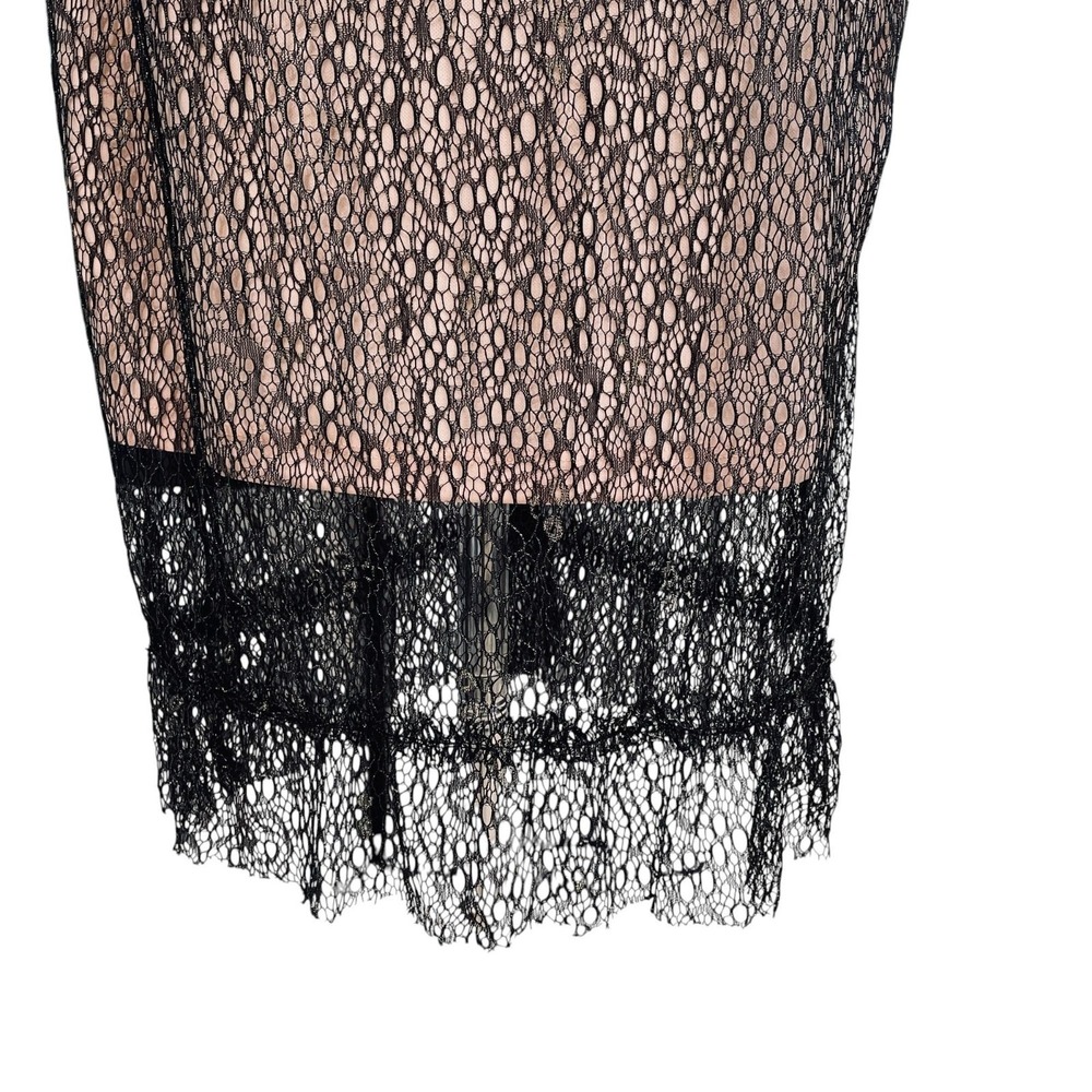Nasty Gal Black Lace Party Dress Womens Size 4 Sheer Midi Soft Coral Lining Sexy - Picture 8 of 13